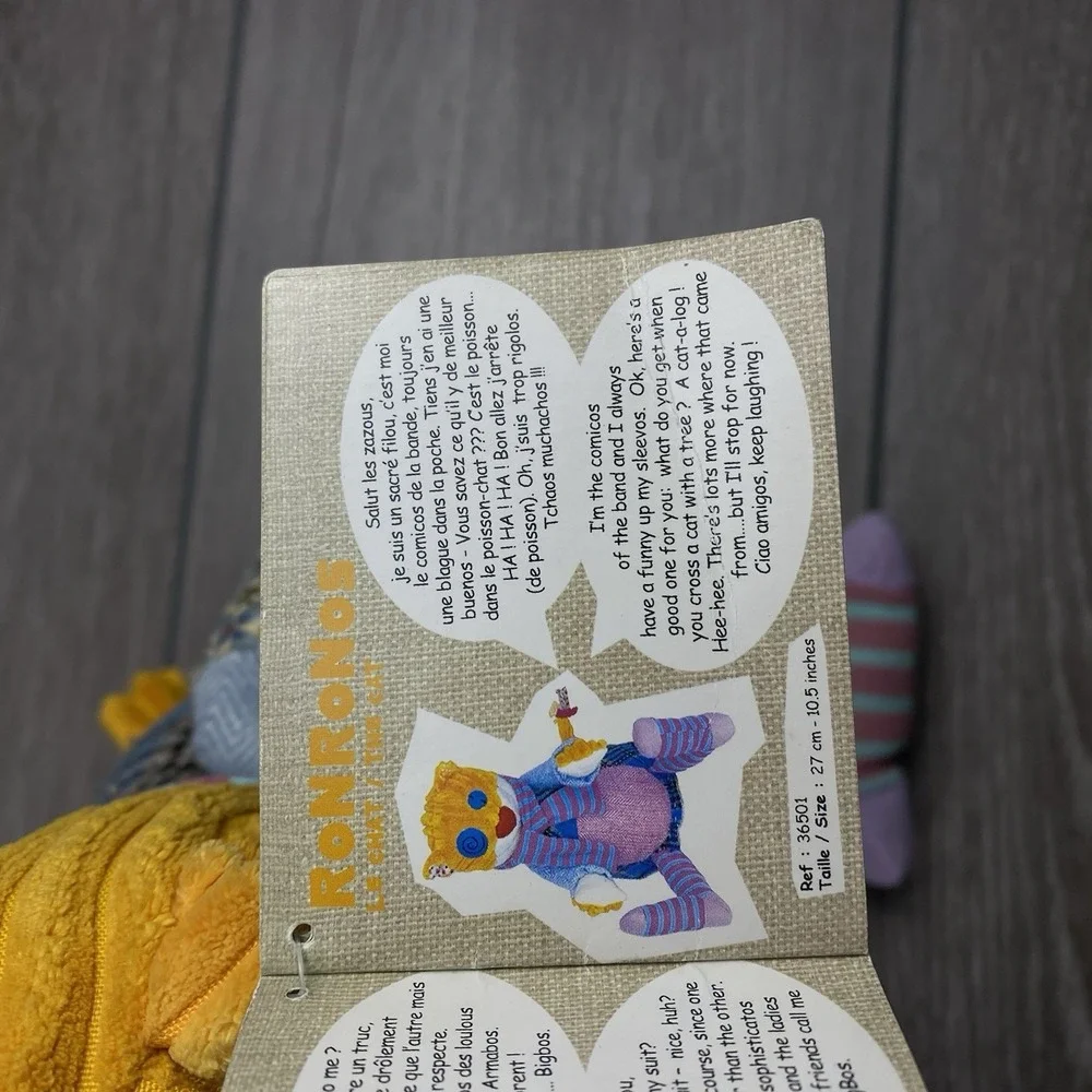 Les Deglingos Ronronos‎ The Cat Patchwork Stuffed Animal 10.5